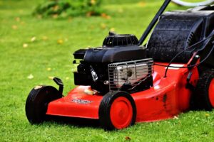 Red lawnmower